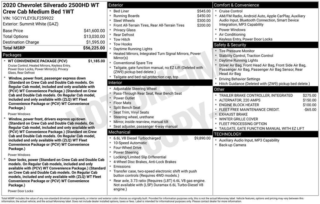 2020 Chevrolet Silverado 2500 HD Work Truck