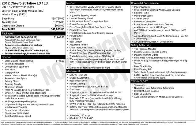 2012 Chevrolet Tahoe LS
