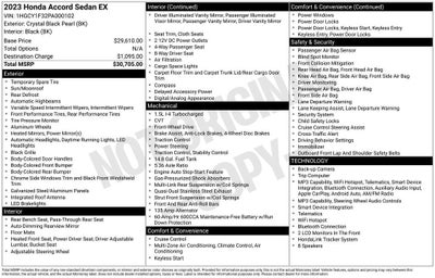 2023 Honda Accord Sedan EX