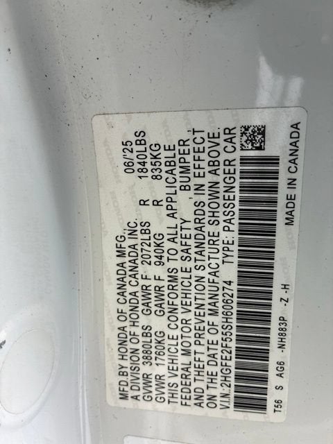 2025 Honda Civic Sedan Sport