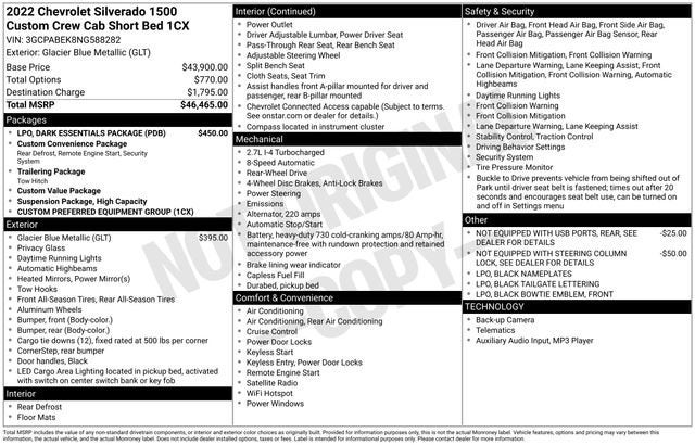 2022 Chevrolet Silverado 1500 Custom
