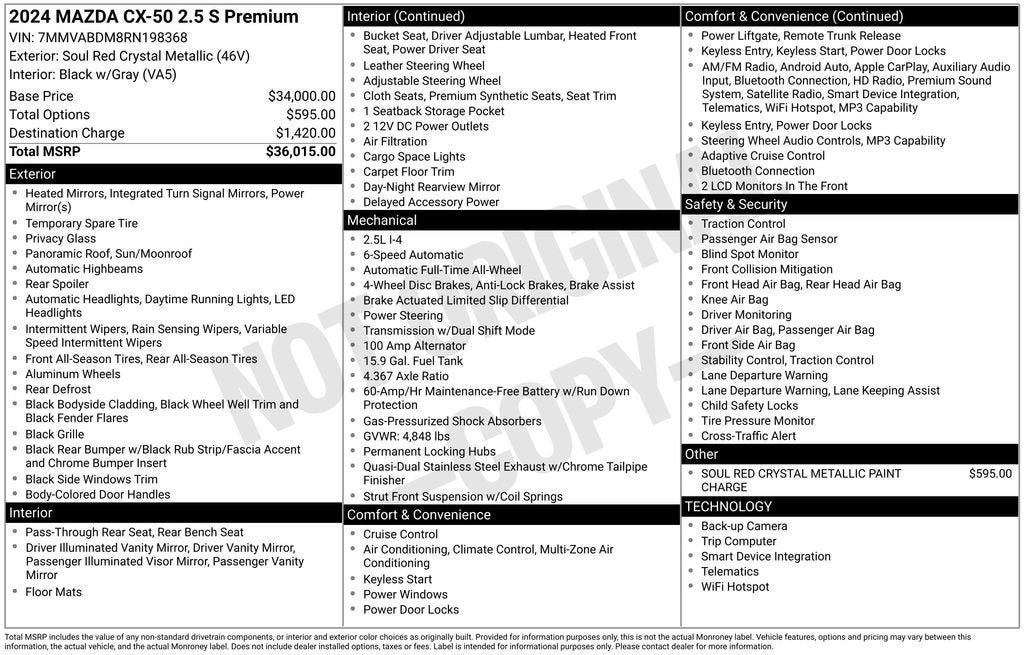 2024 Mazda Mazda CX-50 2.5 S Premium Package