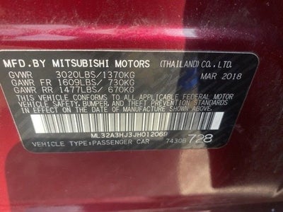 2018 Mitsubishi Mirage ES