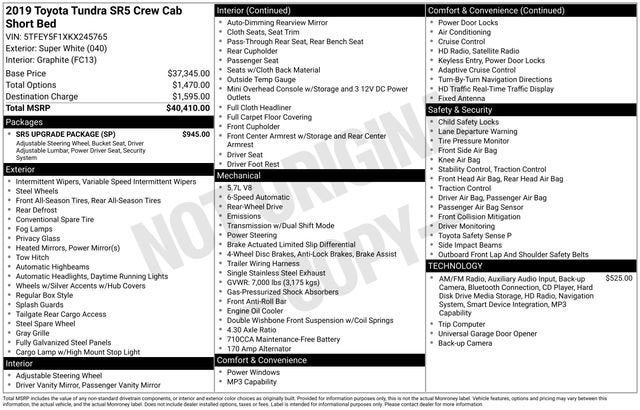 2019 Toyota Tundra 2WD SR5