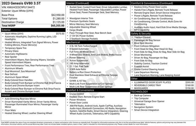 2023 Genesis GV80 3.5T Prestige