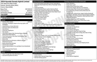 2024 Hyundai Sonata Hybrid Limited
