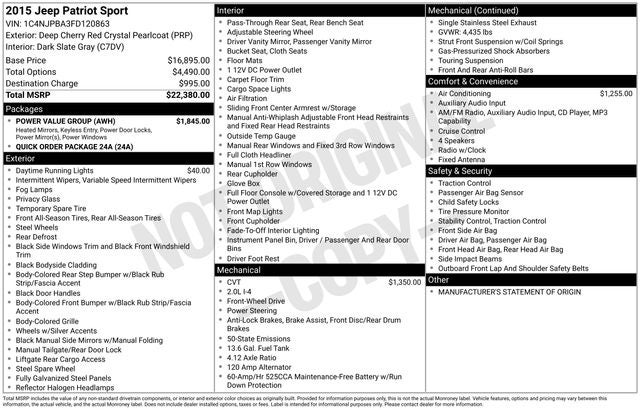 2015 Jeep Patriot Sport