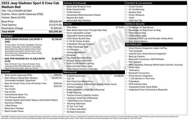 2023 Jeep Gladiator Sport S