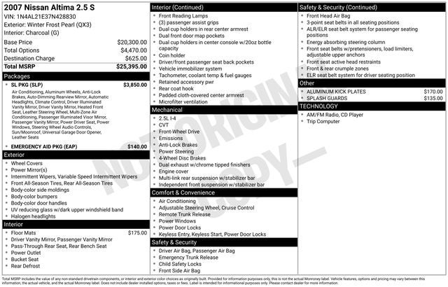 2007 Nissan Altima 2.5 S