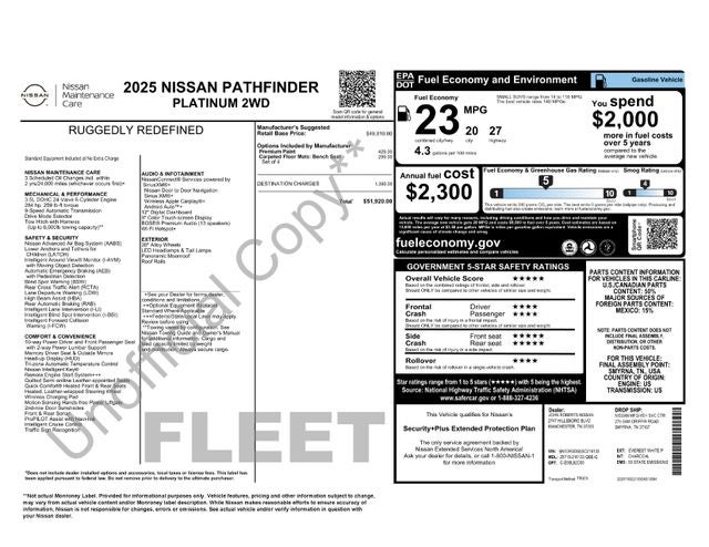 2025 Nissan Pathfinder Platinum