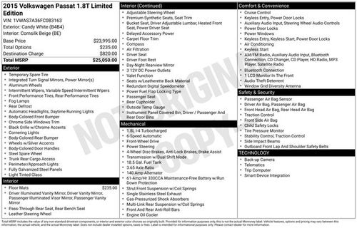 2015 Volkswagen Passat 1.8T Limited Edition