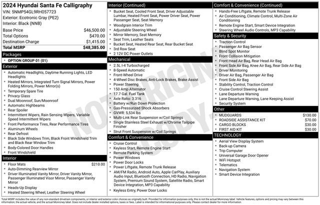 2024 Hyundai Santa Fe Calligraphy