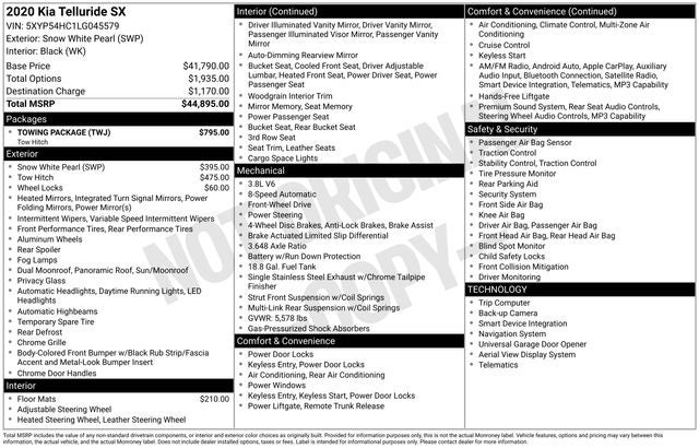 2020 Kia Telluride SX