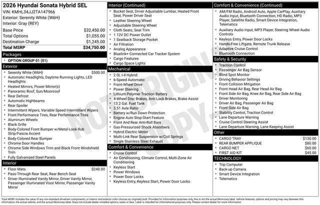 2026 Hyundai Sonata Hybrid SEL