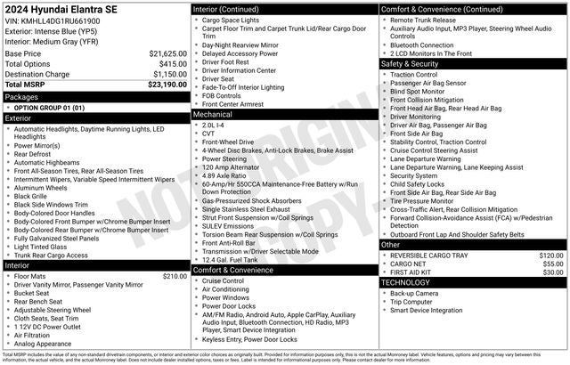 2024 Hyundai Elantra SE