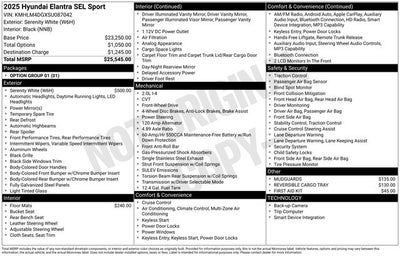 2025 Hyundai Elantra SEL Sport