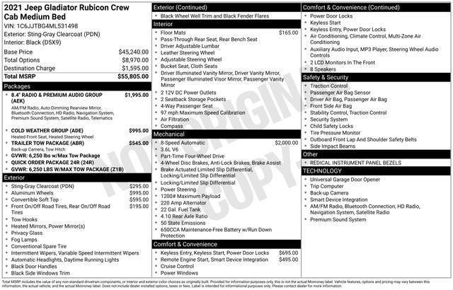 2021 Jeep Gladiator Rubicon 4x4