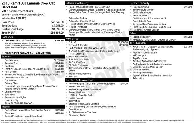 2018 RAM 1500 Laramie Crew Cab 4x4 5'7' Box