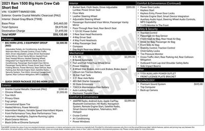 2021 RAM 1500 Big Horn Crew Cab 4x4 5'7' Box