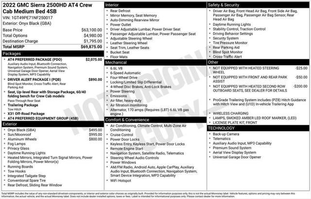 2022 GMC Sierra 2500HD 4WD Crew Cab Standard Bed AT4