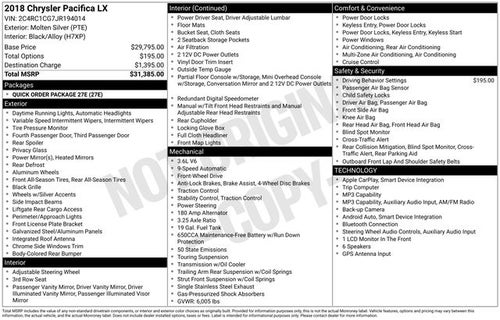 2018 Chrysler Pacifica LX