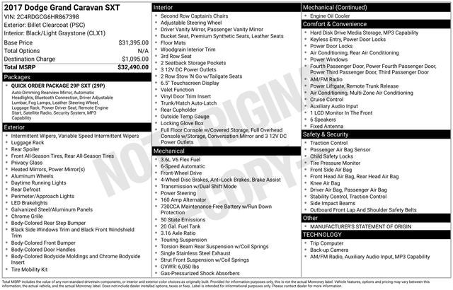 2017 Dodge Grand Caravan SXT