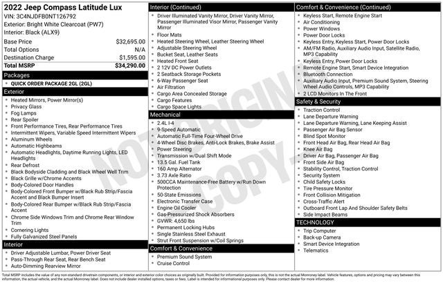 2022 Jeep Compass Latitude Lux 4x4