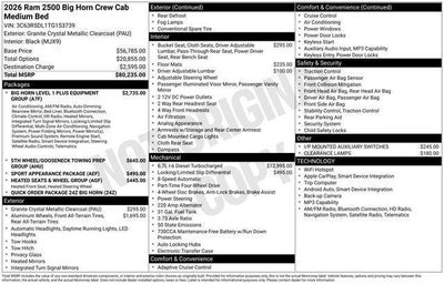 2026 RAM 2500 Big Horn Crew Cab 4x4 6'4' Box