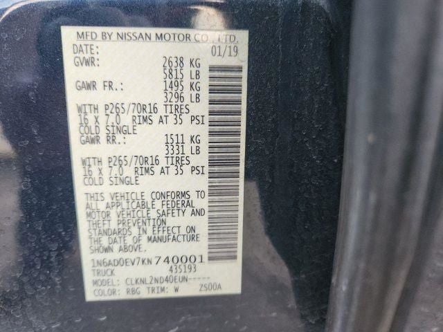 2019 Nissan Frontier SV