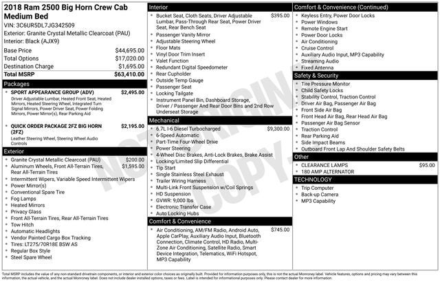 2018 RAM 2500 Big Horn