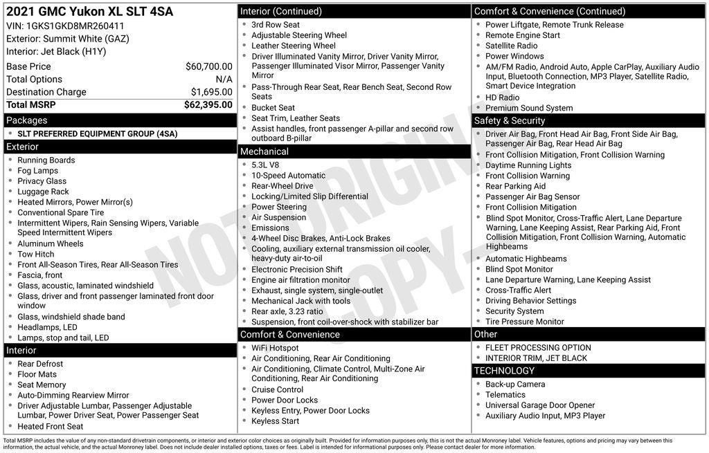 2021 GMC Yukon XL SLT