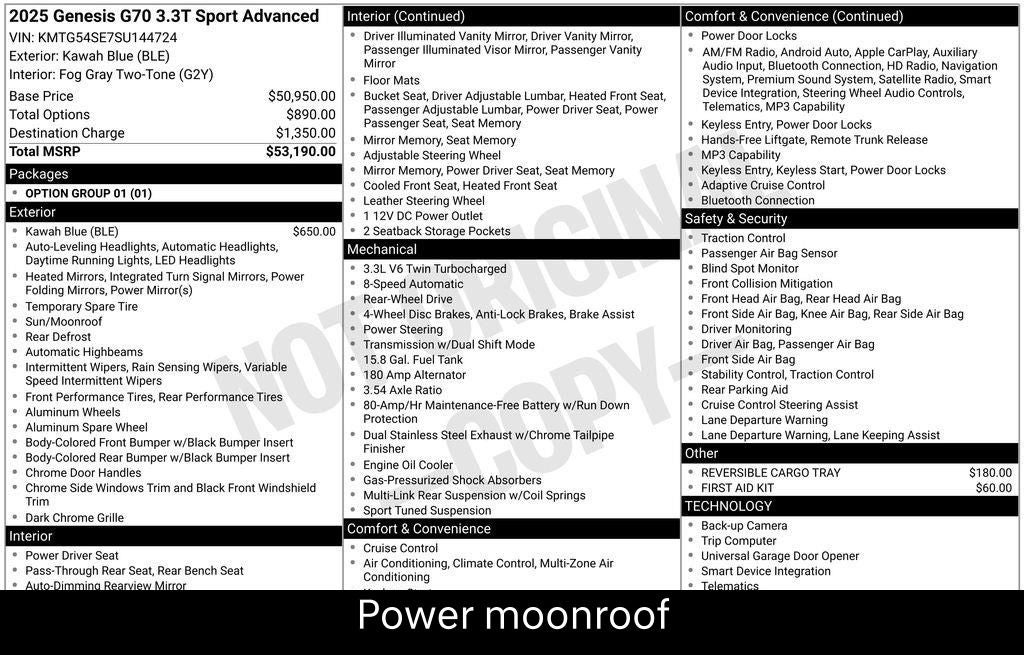 2025 Genesis G70 3.3T Sport Advanced