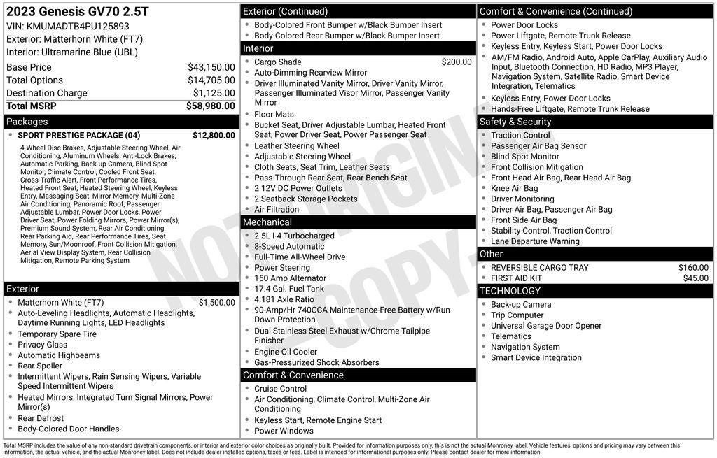 2023 Genesis GV70 2.5T