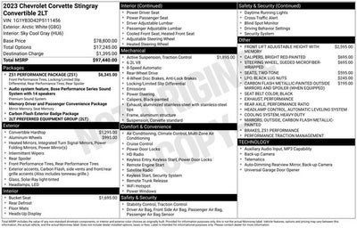 2023 Chevrolet Corvette Stingray 2LT