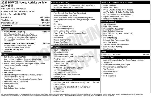 2023 BMW X3 xDrive30i