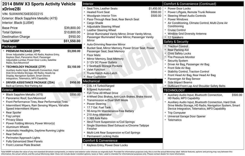 2014 BMW X3 xDrive28i