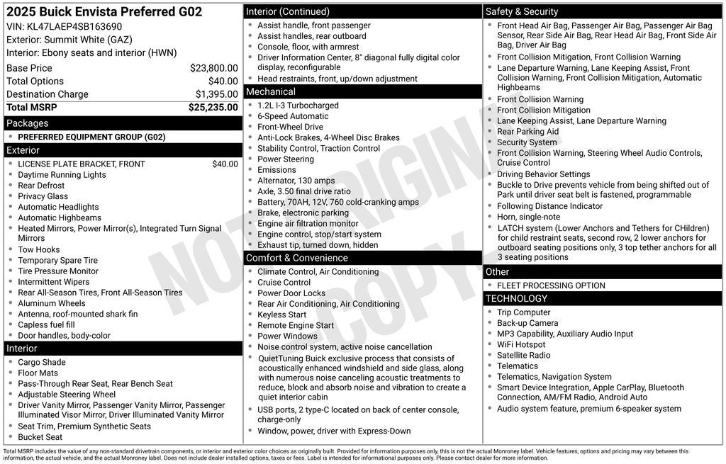 2025 Buick Envista Preferred