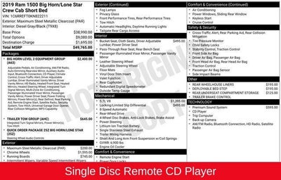 2019 RAM 1500 Big Horn/Lone Star