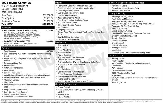 2025 Toyota Camry SE