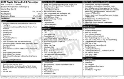 2026 Toyota Sienna XLE 8 Passenger
