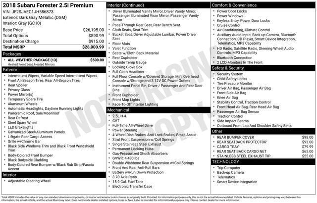 2018 Subaru Forester 2.5i Premium