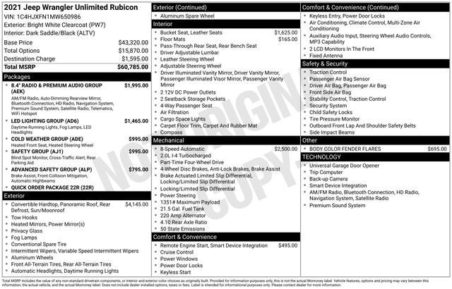 2021 Jeep Wrangler Unlimited Rubicon