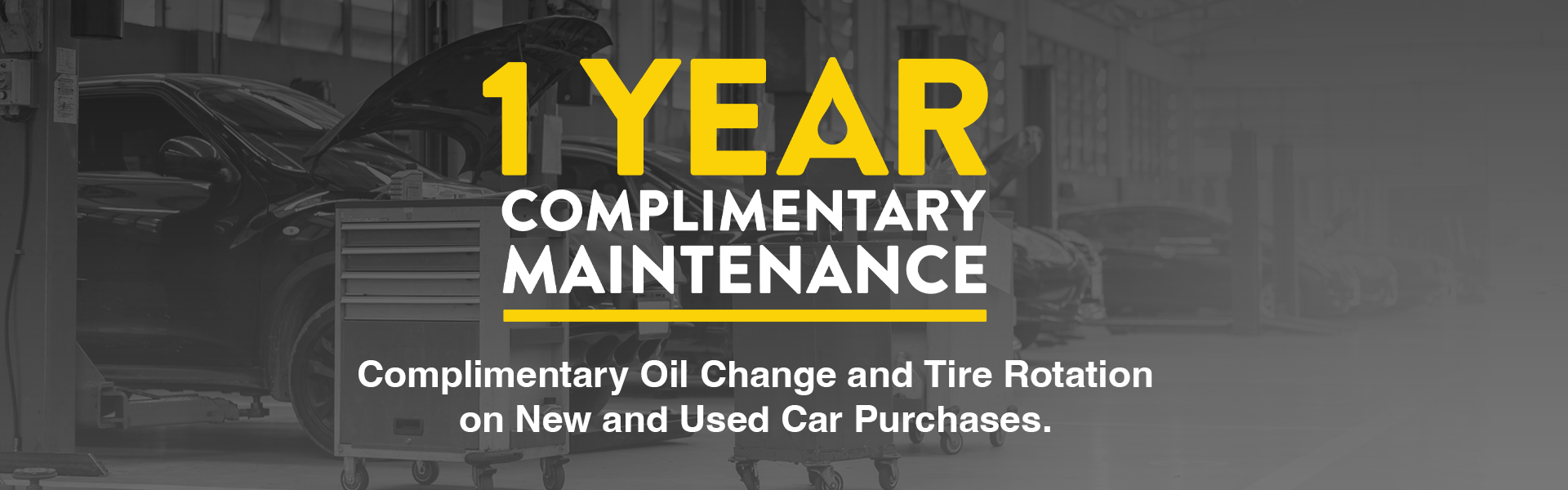 Complimentary Oil Change and Tire Rotation on New and Used 